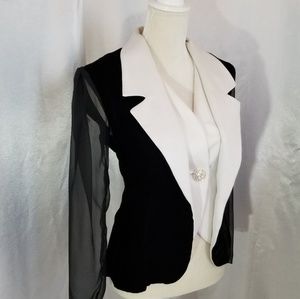 Vintage 80s Dramatic Tuxedo Style Evening Jacket